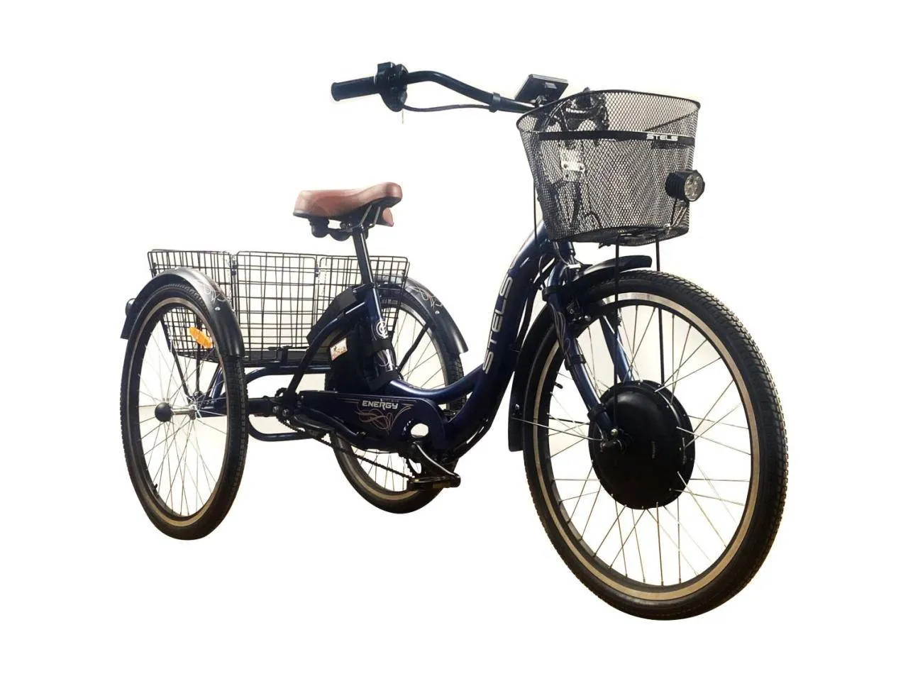 Электровелосипед трехколесный Horza Stels Energy с корзиной