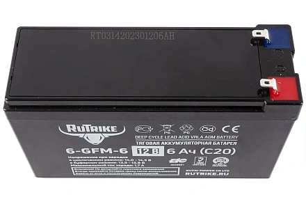 Тяговый гелевый аккумулятор RuTrike 6-GFM-6 (12V6A/H C20)