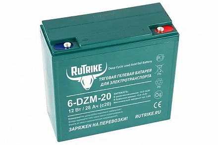 Тяговый гелевый аккумулятор RuTrike 6-DZM-20 (12V20A/H C2)