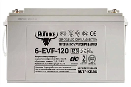 Тяговый гелевый аккумулятор RuTrike 6-EVF-120 (12V120A/H C3), фото №2