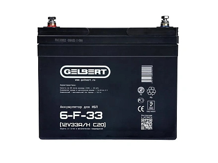 Тяговый аккумулятор Gelbert 6-F-33 (12V33A/H C20)