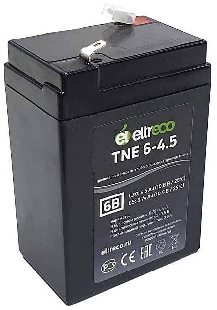 Тяговый аккумулятор Eltreco TNE6-4.5 (6V4.5A/H C20)