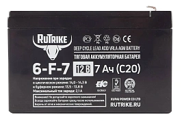 Тяговый гелевый аккумулятор RuTrike 6-F-7 (12V7A/H C20), фото №3