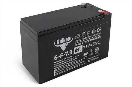 Тяговый гелевый аккумулятор RuTrike 6-F-7,5 (12V7,5A/H C20)