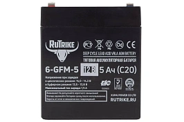 Тяговый гелевый аккумулятор RuTrike 6-GFM-5 (12V5A/H C20), фото №3