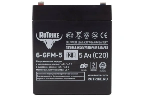 Тяговый гелевый аккумулятор RuTrike 6-GFM-5 (12V5A/H C20)
