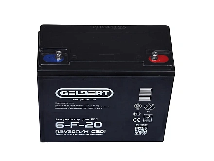Тяговый аккумулятор Gelbert 6-F-20 (12V20A/H C20)