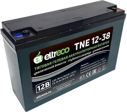 Тяговый аккумулятор Eltreco TNE12-38 (12V32.5A/H C3)