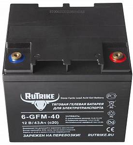 Тяговый гелевый аккумулятор RuTrike 6-GFM-40 (12V43A/H C20), фото №0
