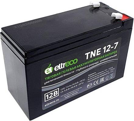 Тяговый аккумулятор Eltreco TNE12-7 (12V7A/H C20)