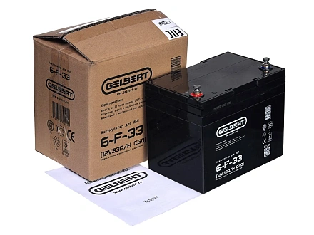 Тяговый аккумулятор Gelbert 6-F-33 (12V33A/H C20)