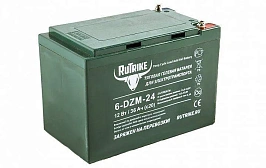 Тяговый гелевый аккумулятор RuTrike 6-DZM-24 (12V24A/H C2), фото №1