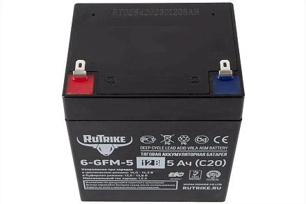 Тяговый гелевый аккумулятор RuTrike 6-GFM-5 (12V5A/H C20)
