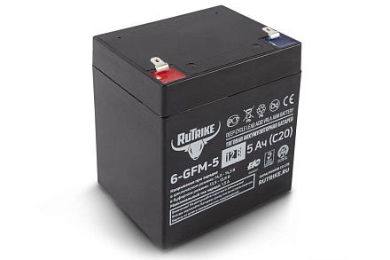 Тяговый гелевый аккумулятор RuTrike 6-GFM-5 (12V5A/H C20)